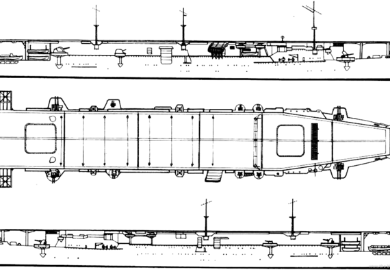 Авианосец IJN Chiyoda 1943 [Aircraft Carrier] - чертежи, габариты, рисунки